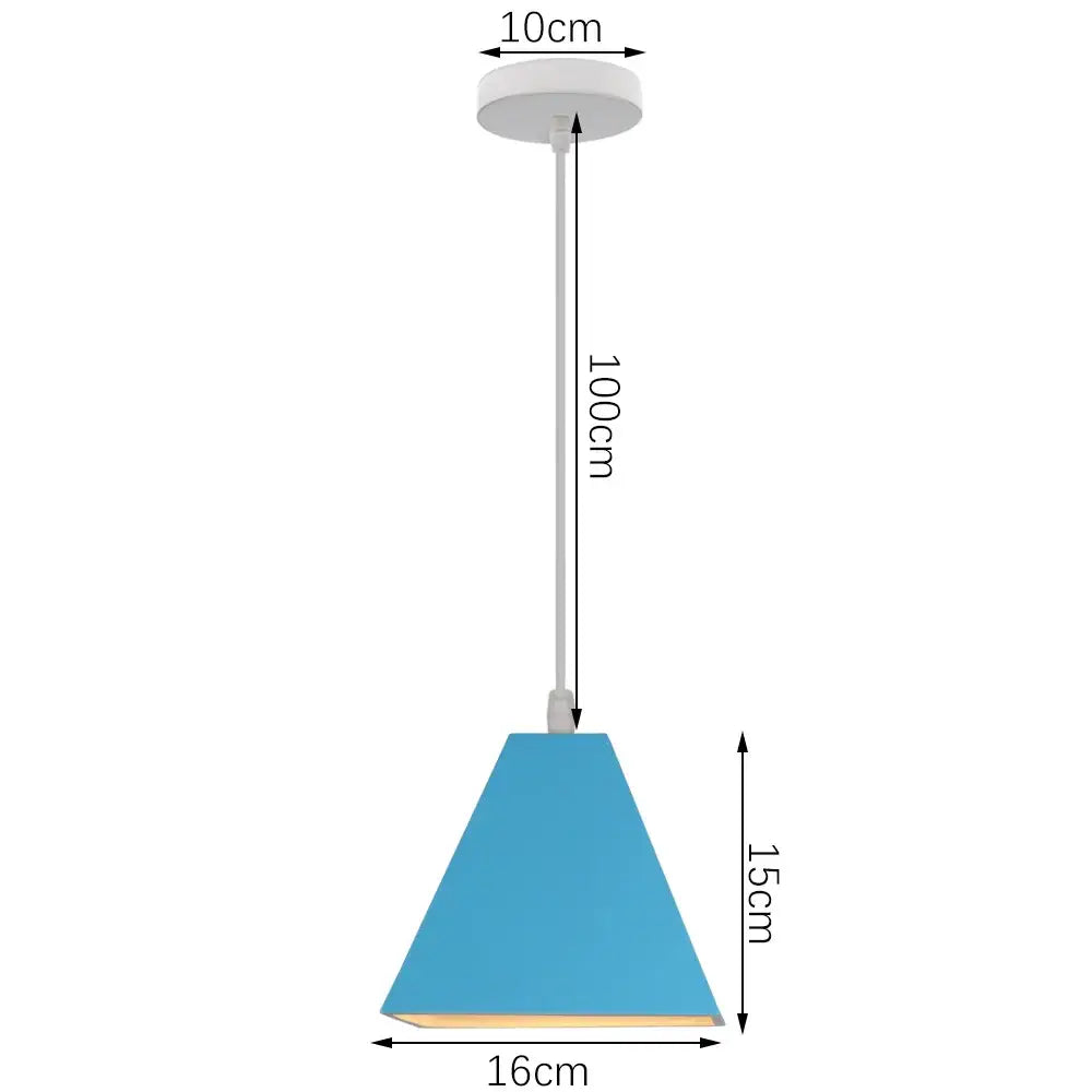 Blue Metal Pendant Light