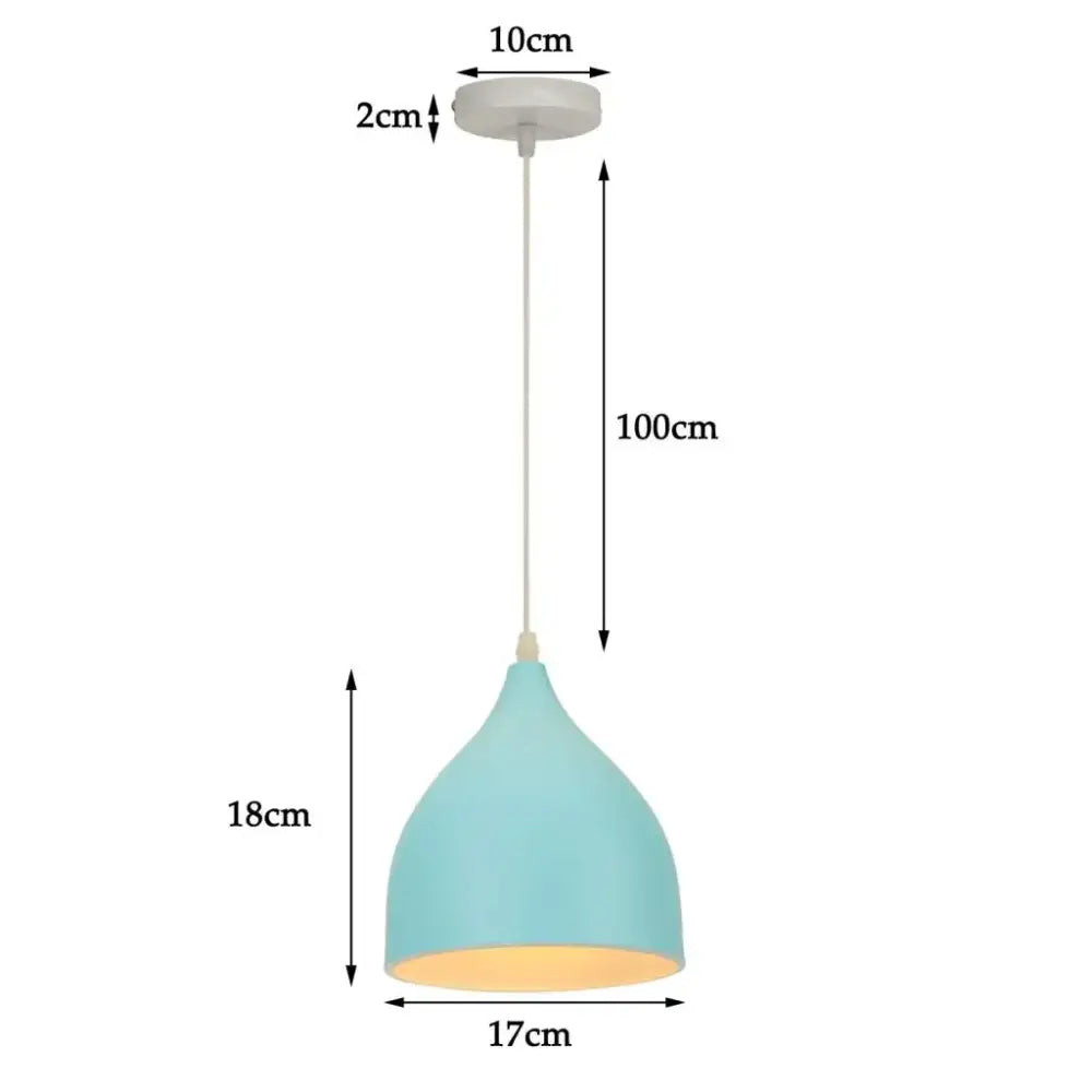 Blue Metal Pendant Light