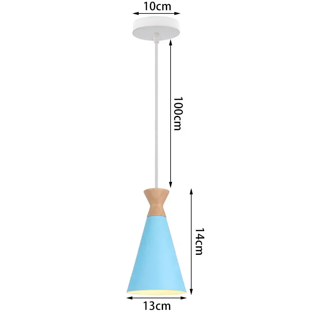 Blue Metal Pendant Light