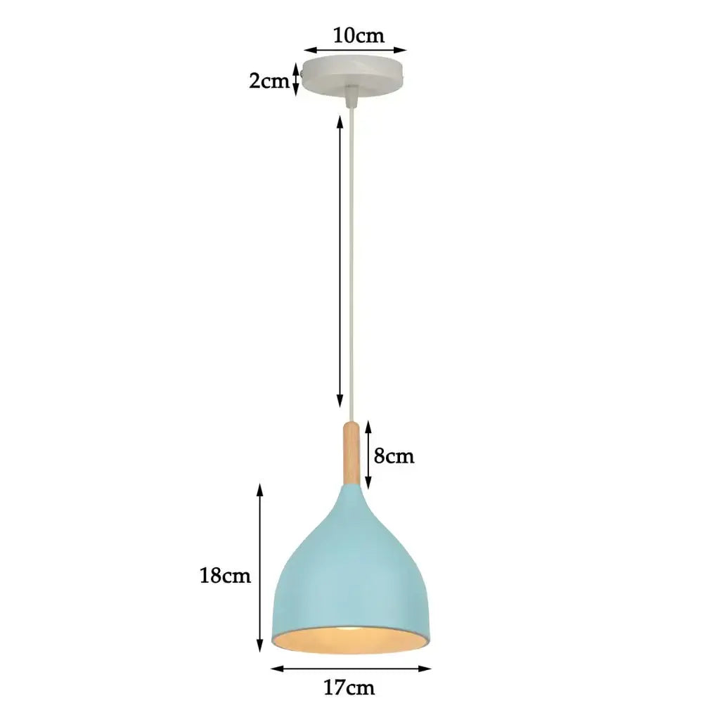 Blue Metal Pendant Light