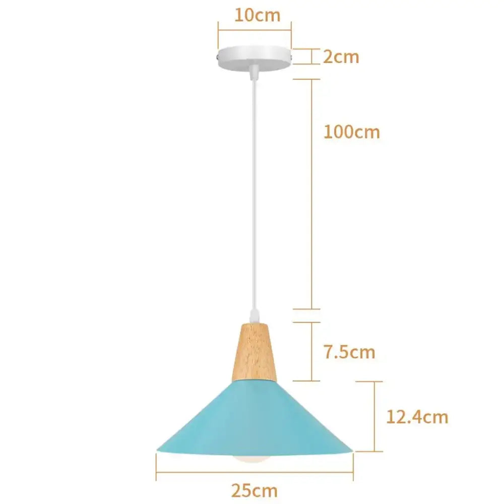 Blue Metal Pendant Light