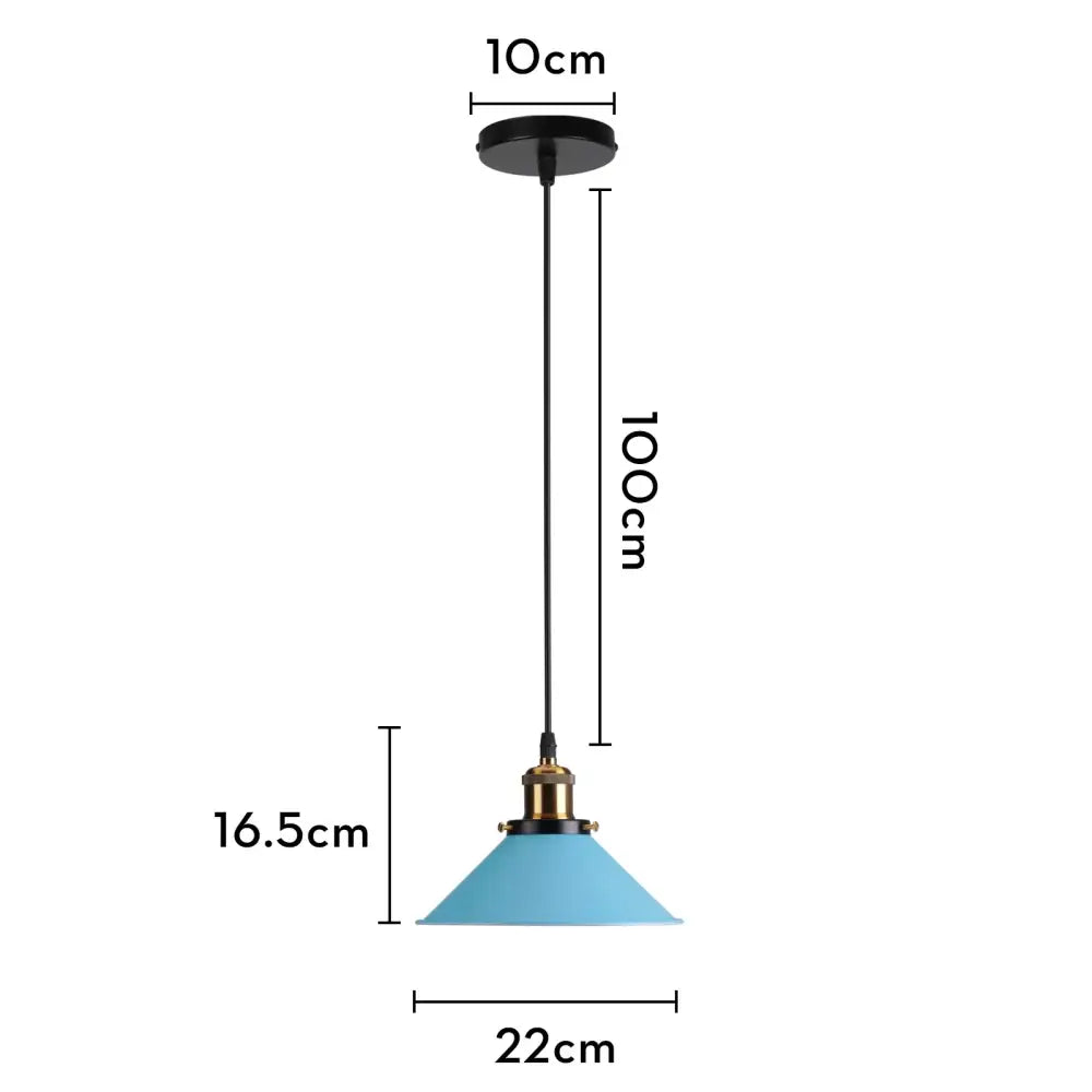 Blue Metal Pendant Light