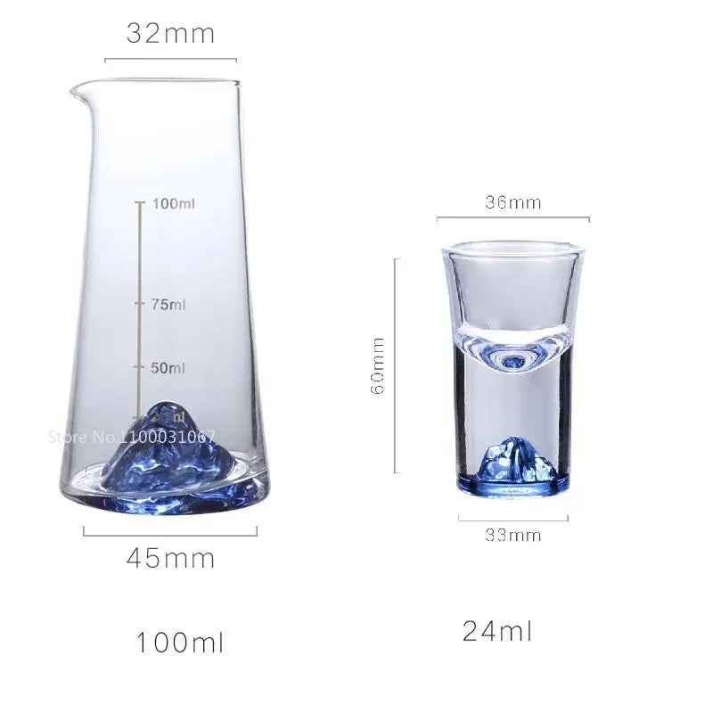 Blue Sake Glass Jug Set