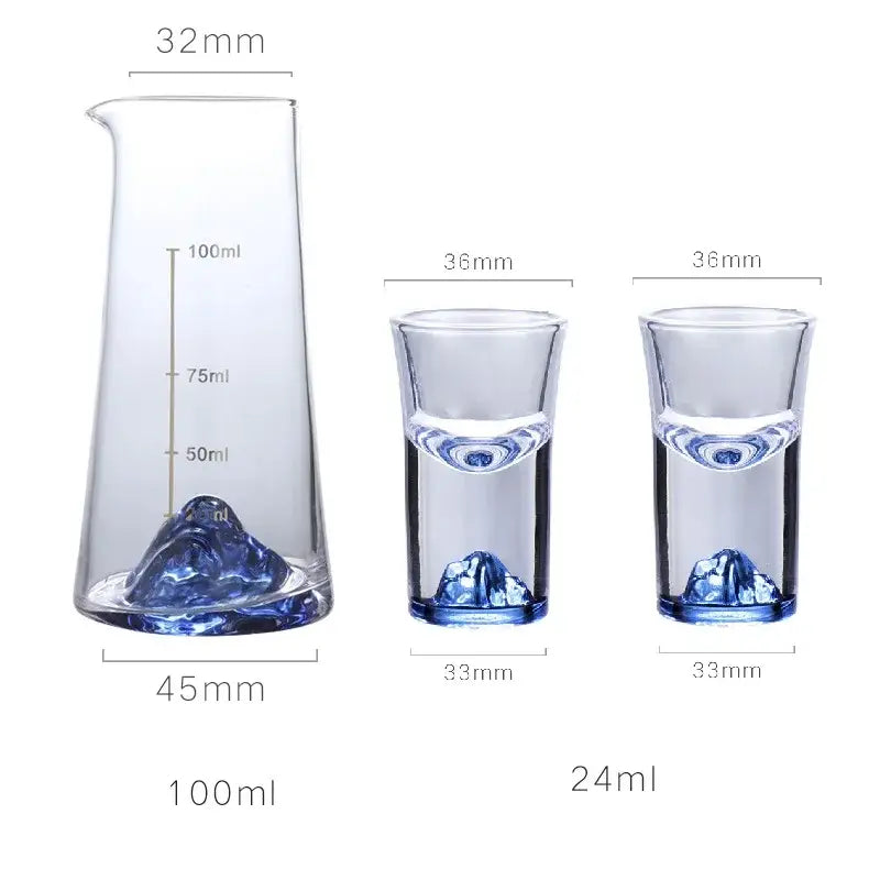 Blue Sake Glass Jug Set