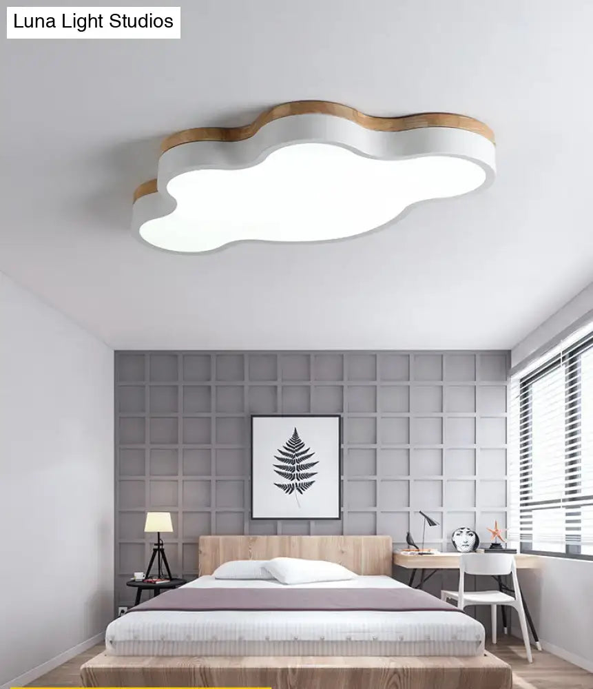 Blue Wood Cloud Ceiling Lamp