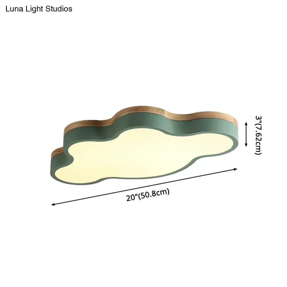 Blue Wood Cloud Ceiling Lamp