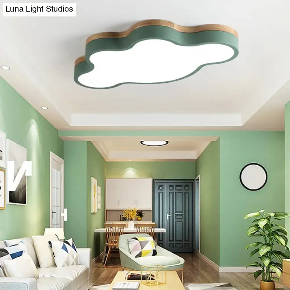Blue Wood Cloud Ceiling Lamp