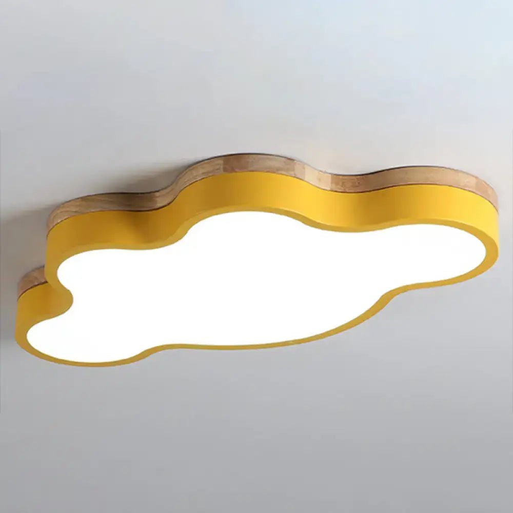 Blue Wood Cloud Ceiling Lamp