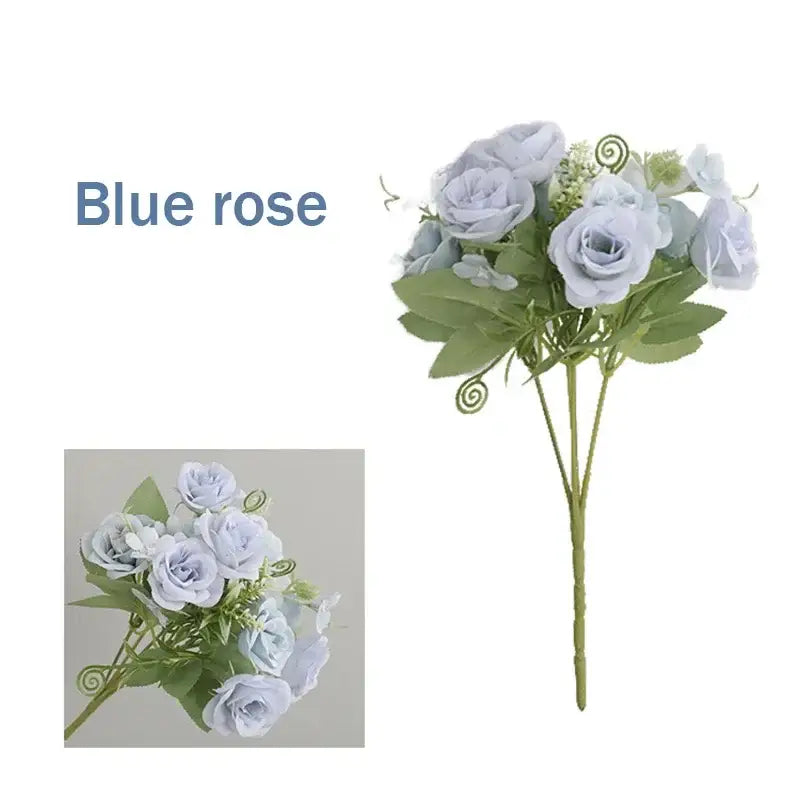 Blue Silk Floral Bouquet