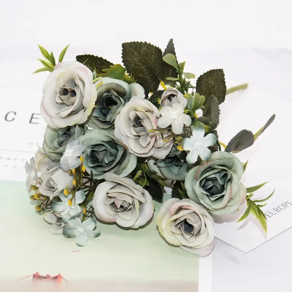 Blue Silk Floral Bouquet