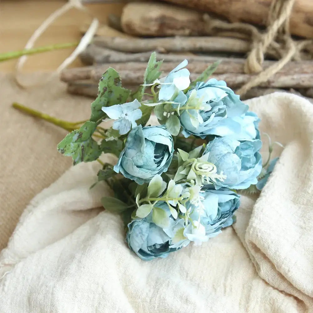 Blue Silk Floral Bouquet
