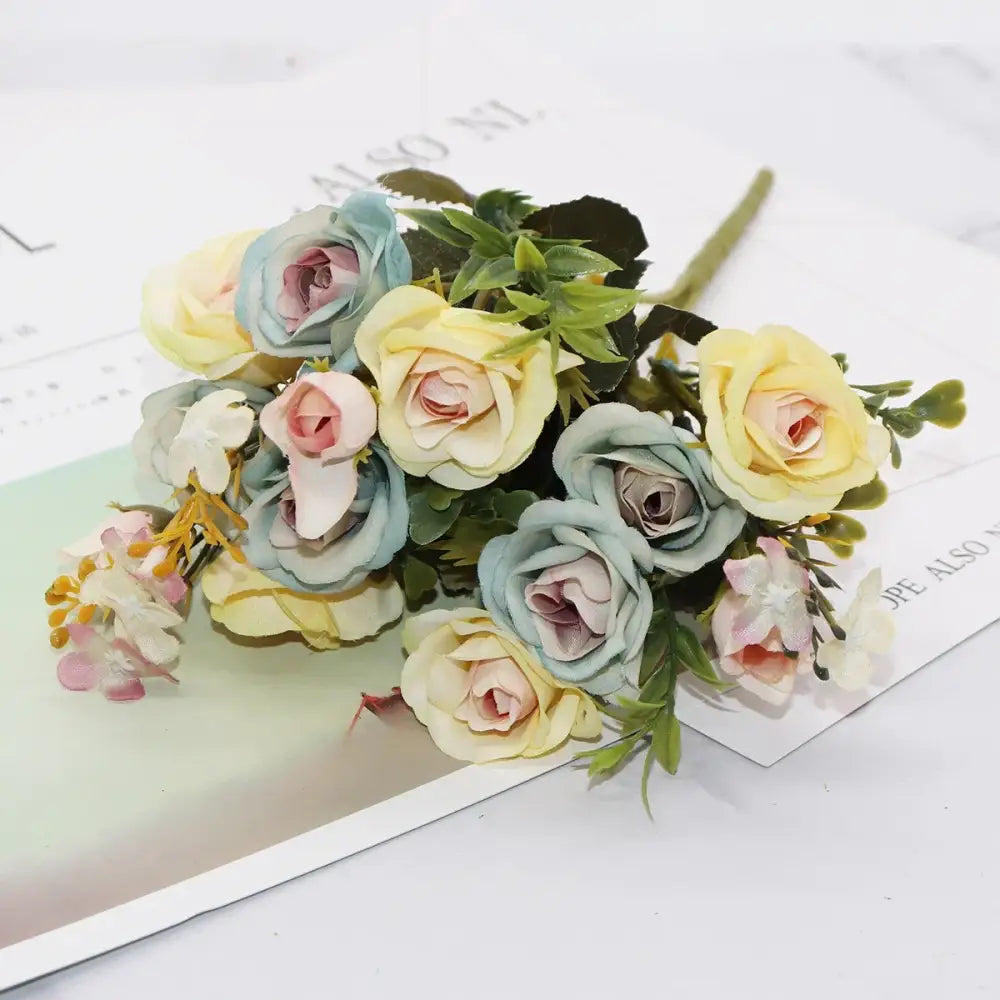 Blue Silk Floral Bouquet
