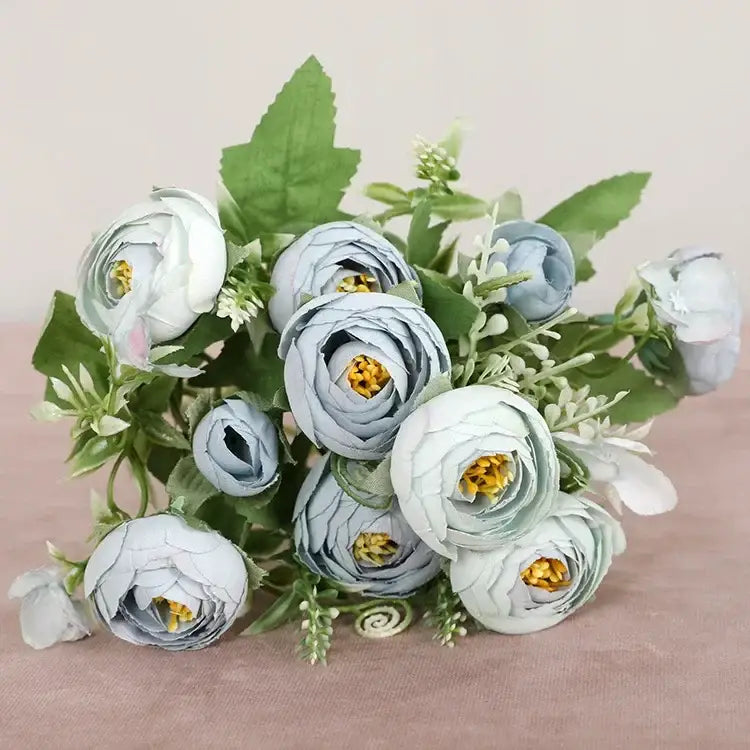 Blue Silk Floral Bouquet