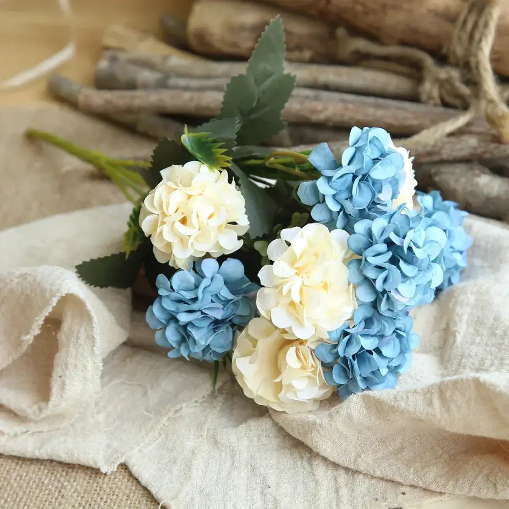 Blue Silk Floral Bouquet