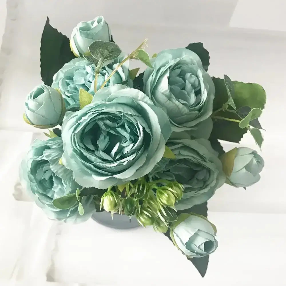 Blue Silk Floral Bouquet