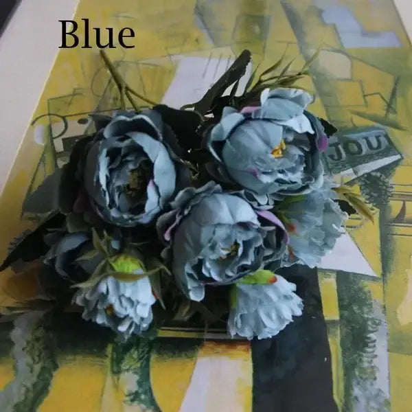 Blue Silk Floral Bouquet