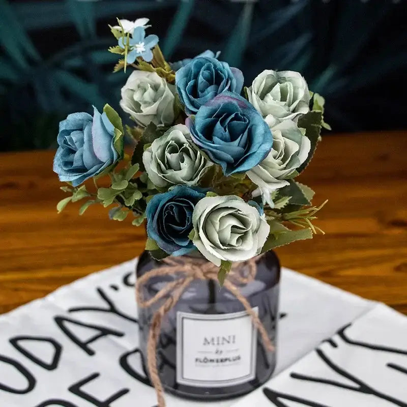 Blue Silk Floral Bouquet