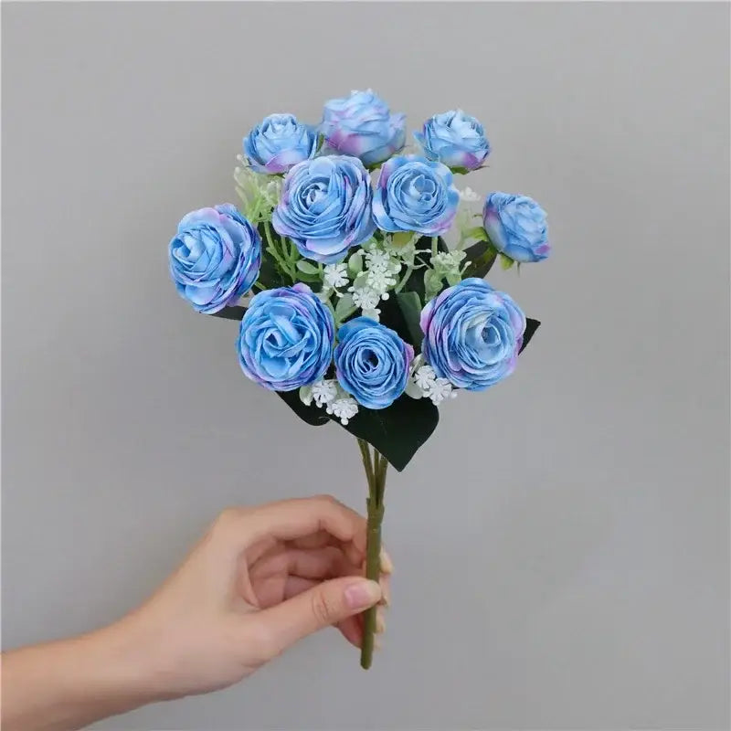 Blue Silk Floral Bouquet