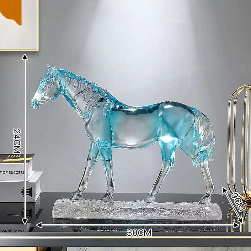 Blue Resin Horse Ornament