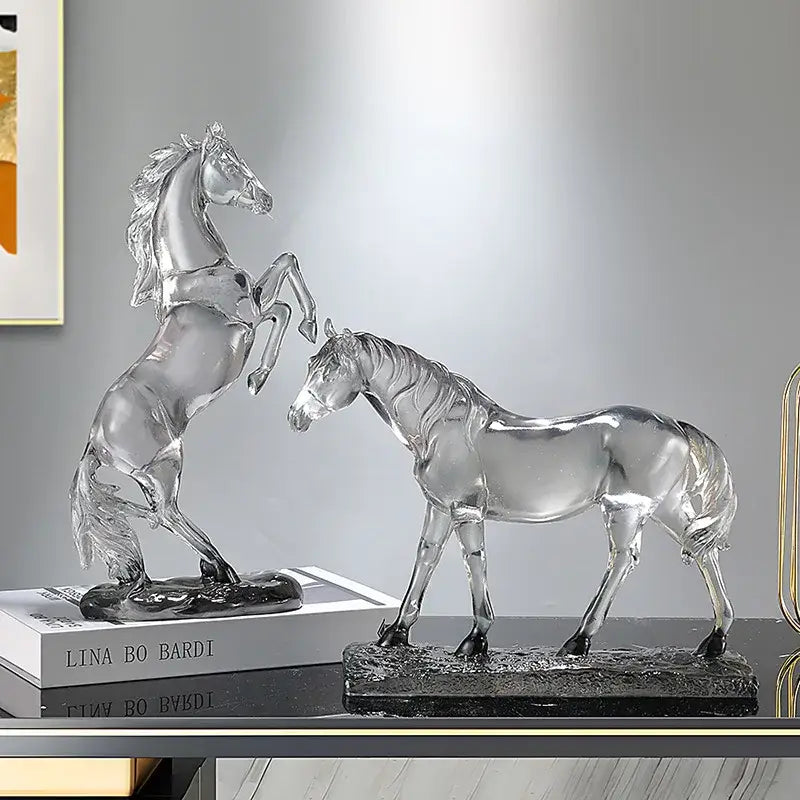 Blue Resin Horse Ornament