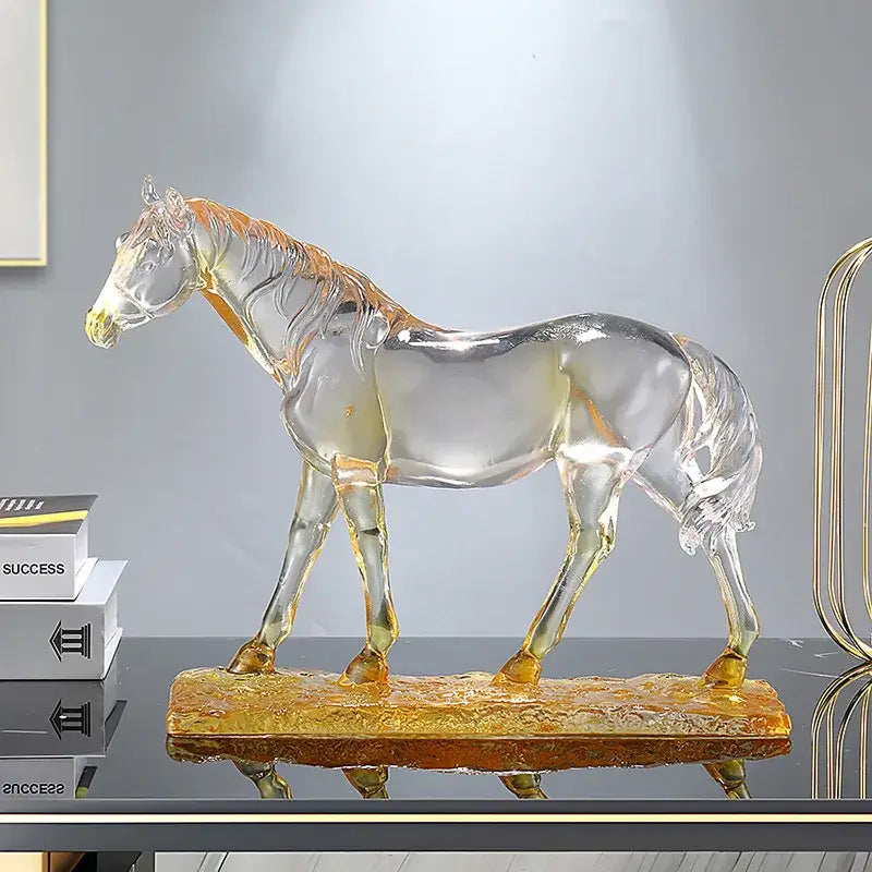 Blue Resin Horse Ornament