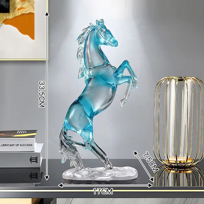 Blue Resin Horse Ornament