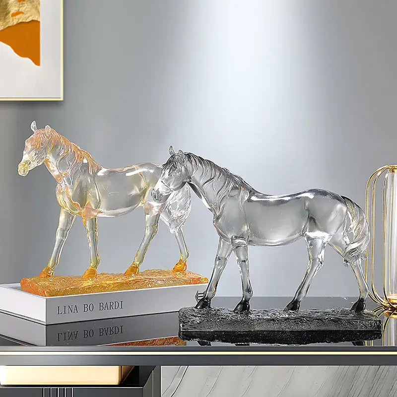 Blue Resin Horse Ornament
