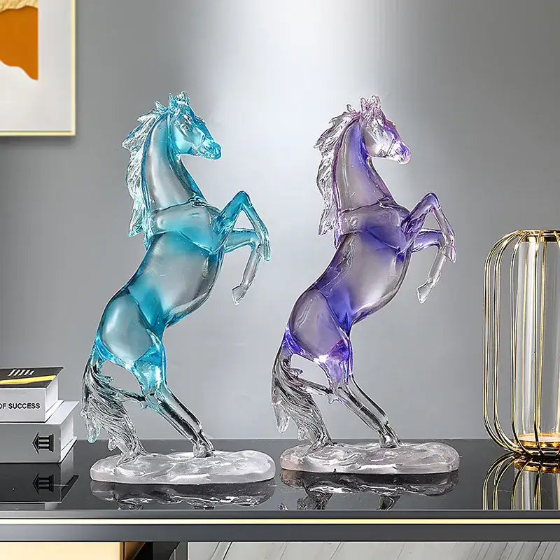 Blue Resin Horse Ornament