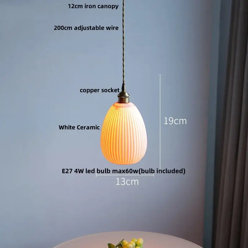 Blue Ceramic Pendant Lamp