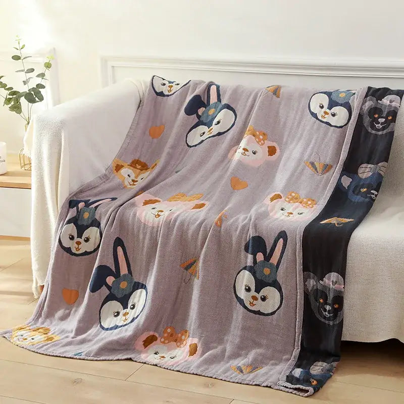 Blue Teddy Bear Cotton Towel