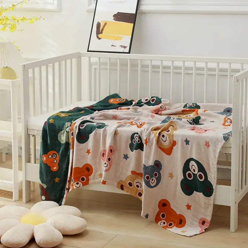Blue Teddy Bear Cotton Towel