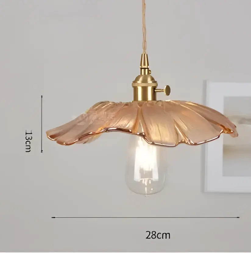 Blue Glass Pendant Light Translucent Brass