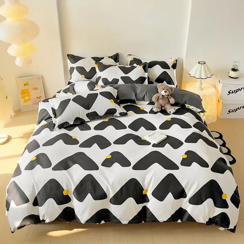Blue White Print Bedding