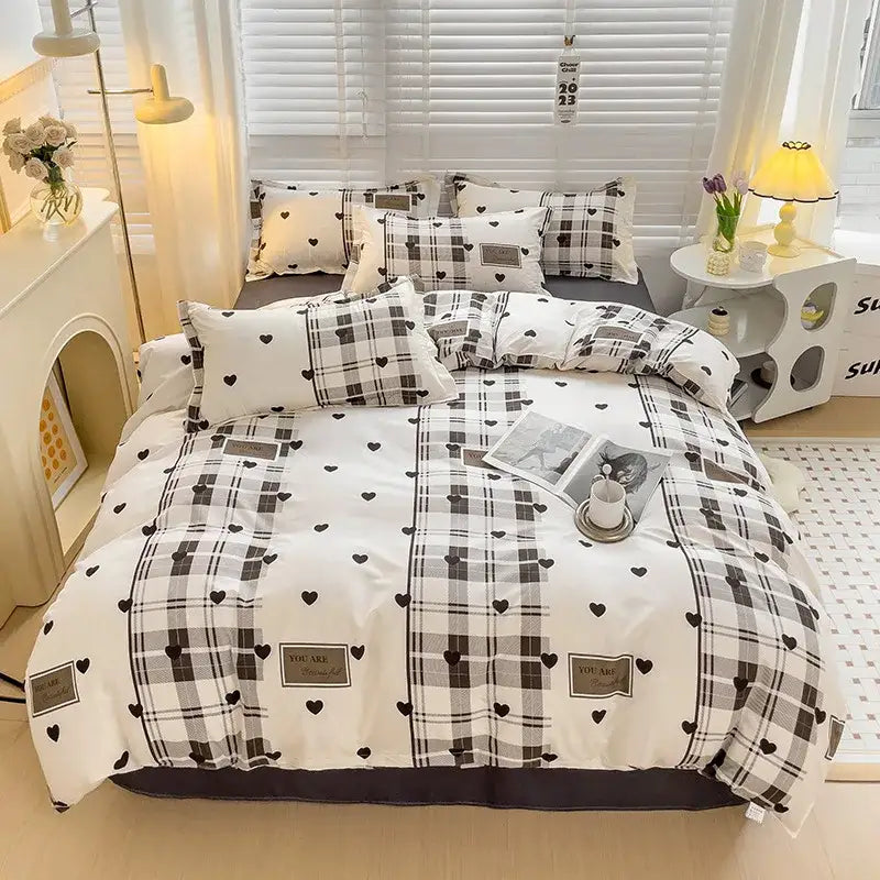 Blue White Print Bedding