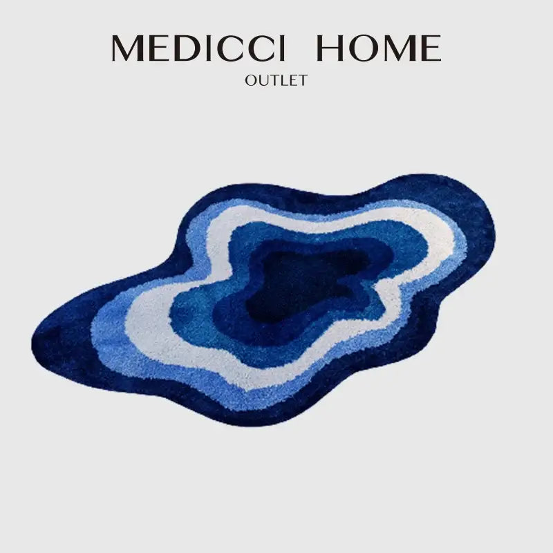Blue Cloud Tufted Bath Mat