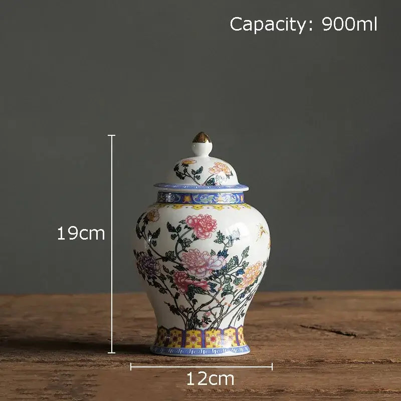 Blue Porcelain Gold Jar Decor