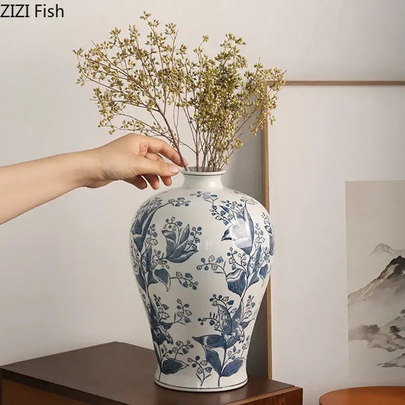 Porcelain Floral Bird Vase