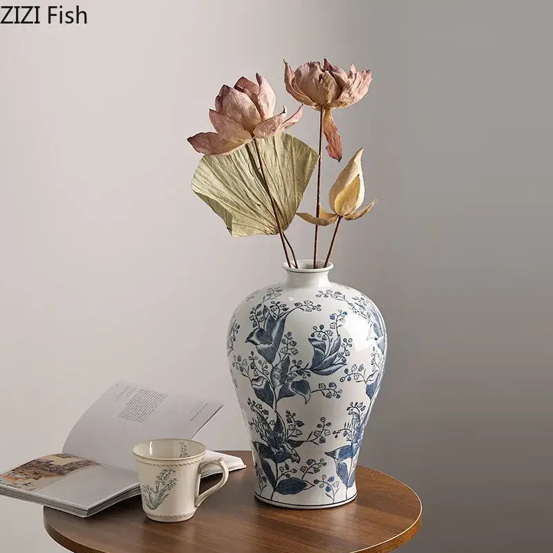 Porcelain Floral Bird Vase