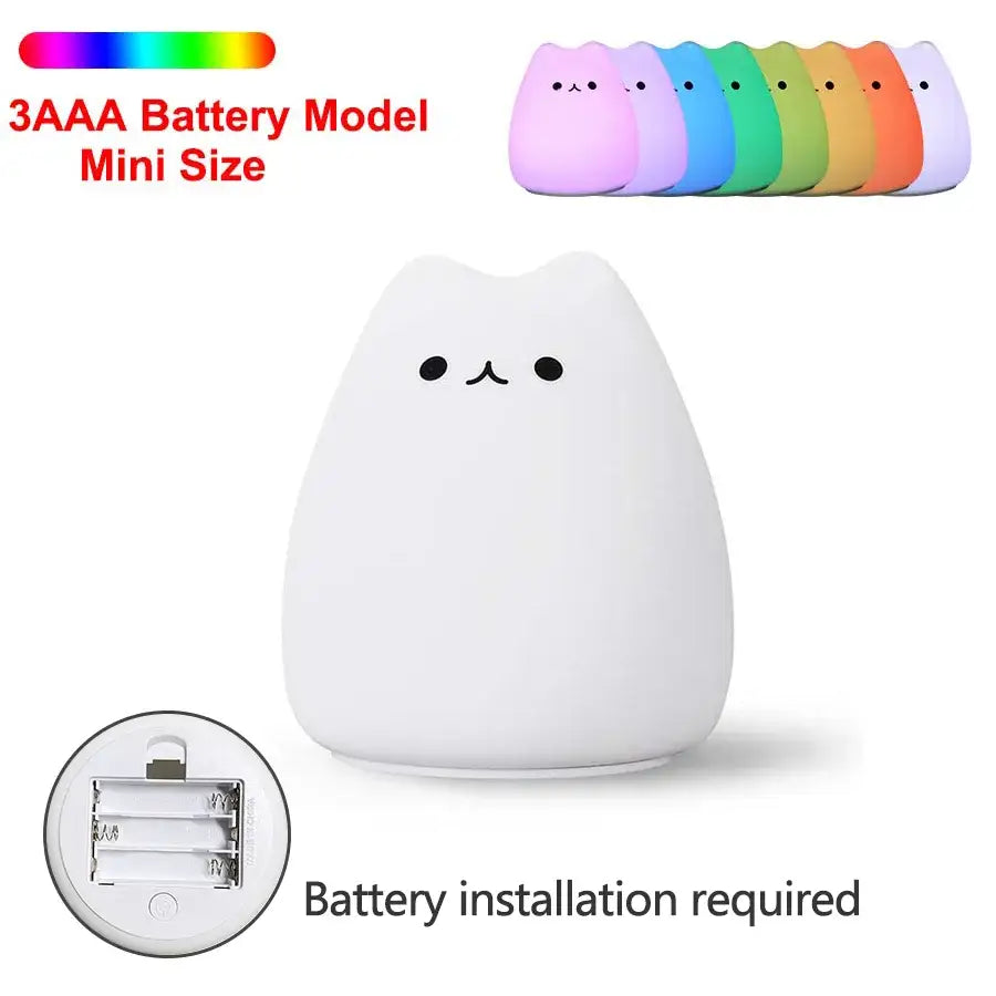 Blue Cat Silicone Night Light