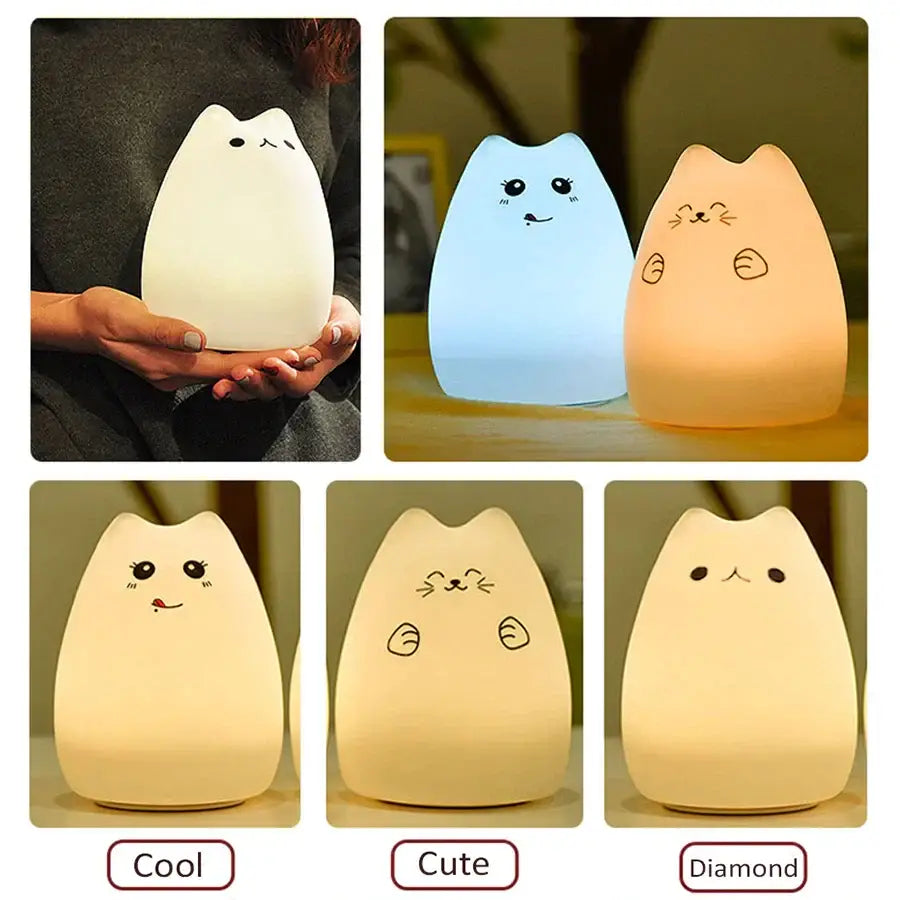 Blue Cat Silicone Night Light