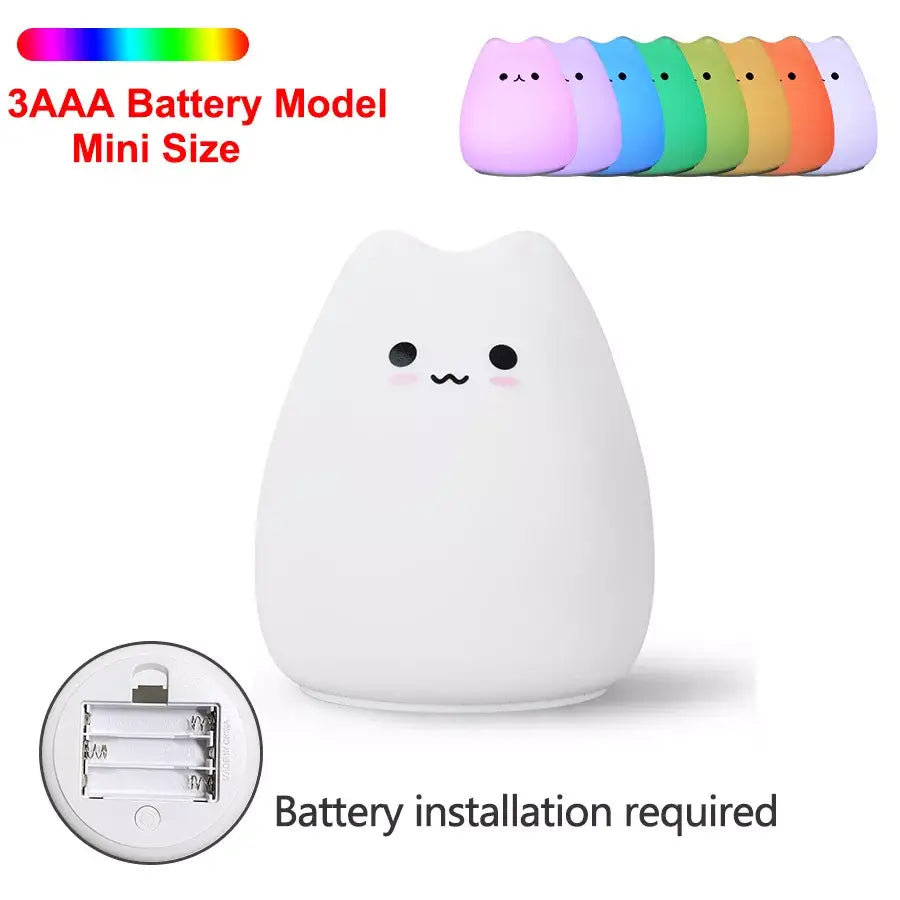Blue Cat Silicone Night Light