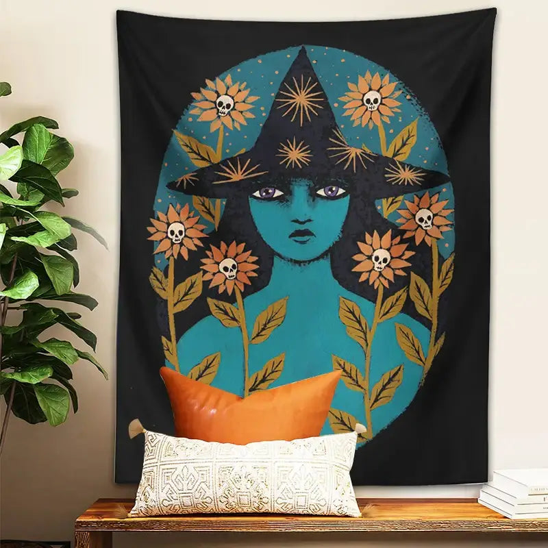Enchanting Blue Botanical Tapestry