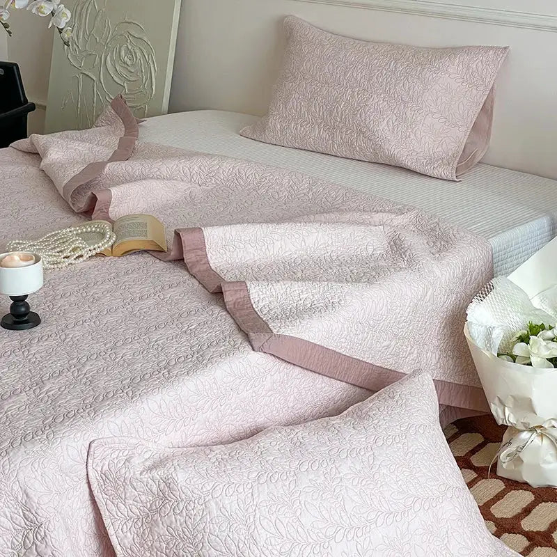 Blush Quilted Cotton Bedspread