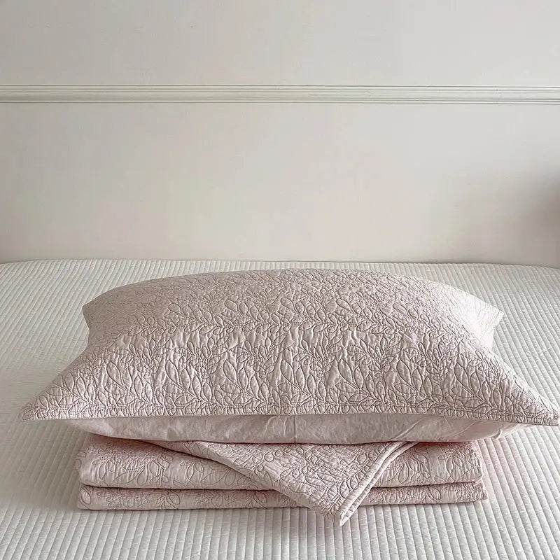 Blush Quilted Cotton Bedspread