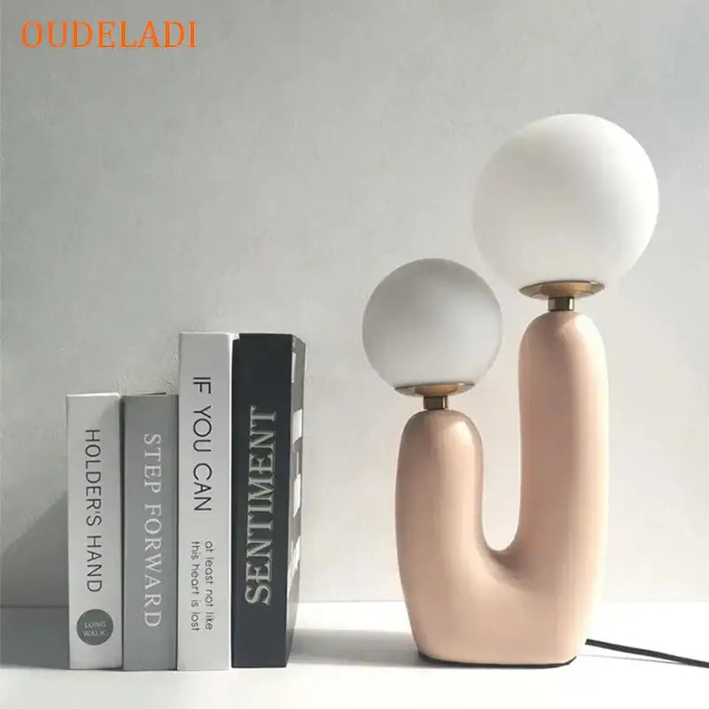 Pink Glass LED Table Lamp