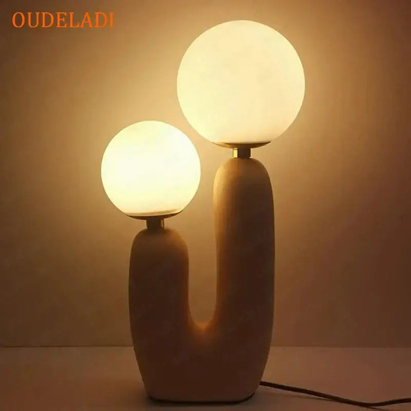 Pink Glass LED Table Lamp