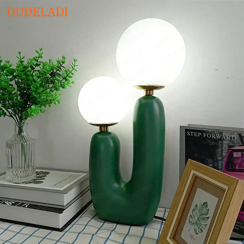 Pink Glass LED Table Lamp