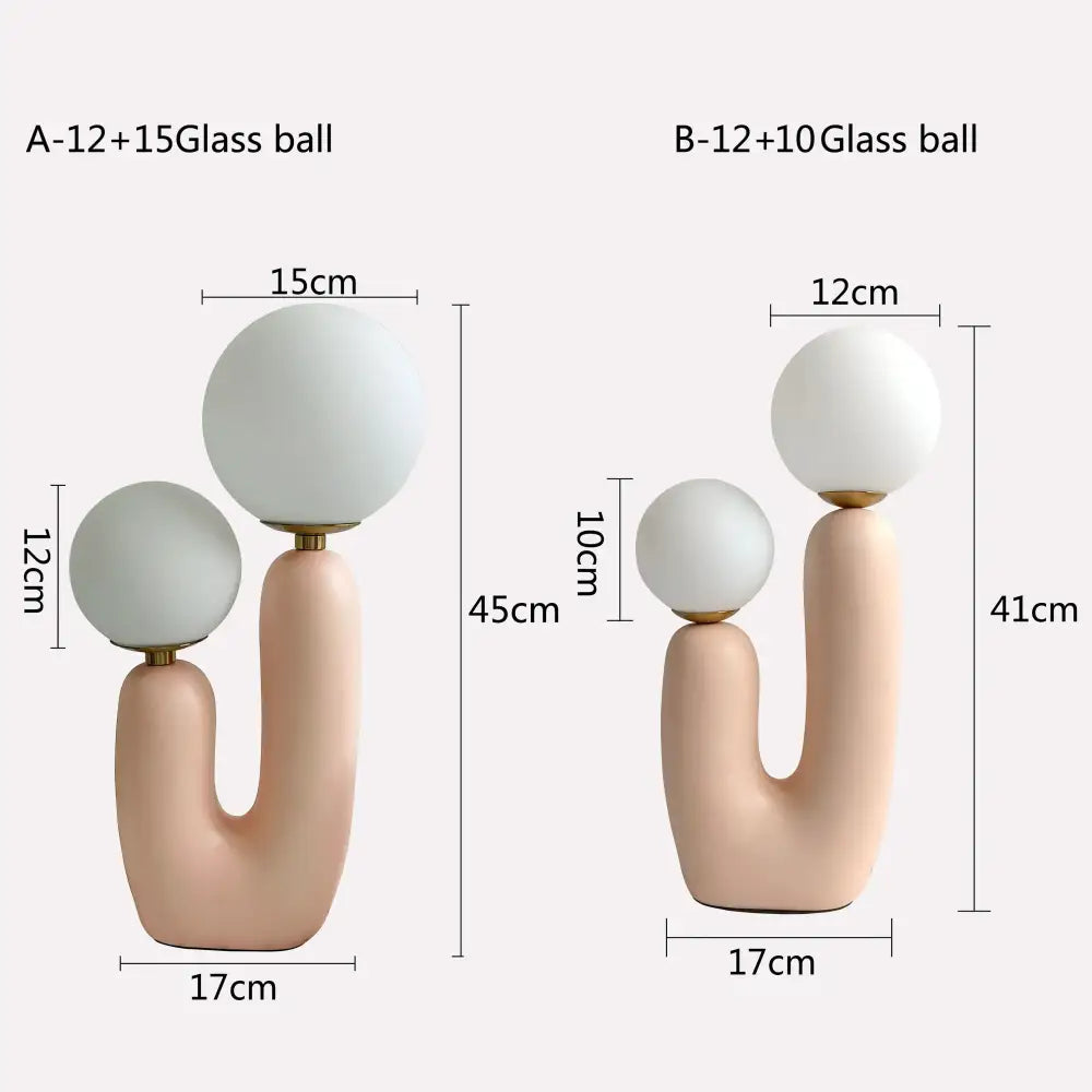 Pink Glass LED Table Lamp