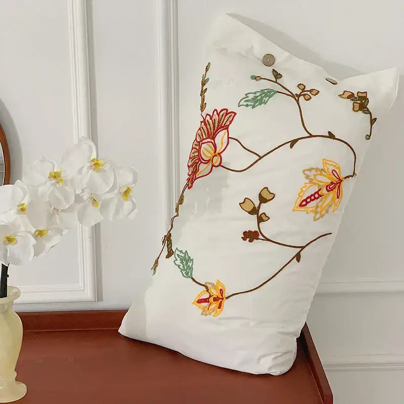 Floral Embroidery Cotton Duvet