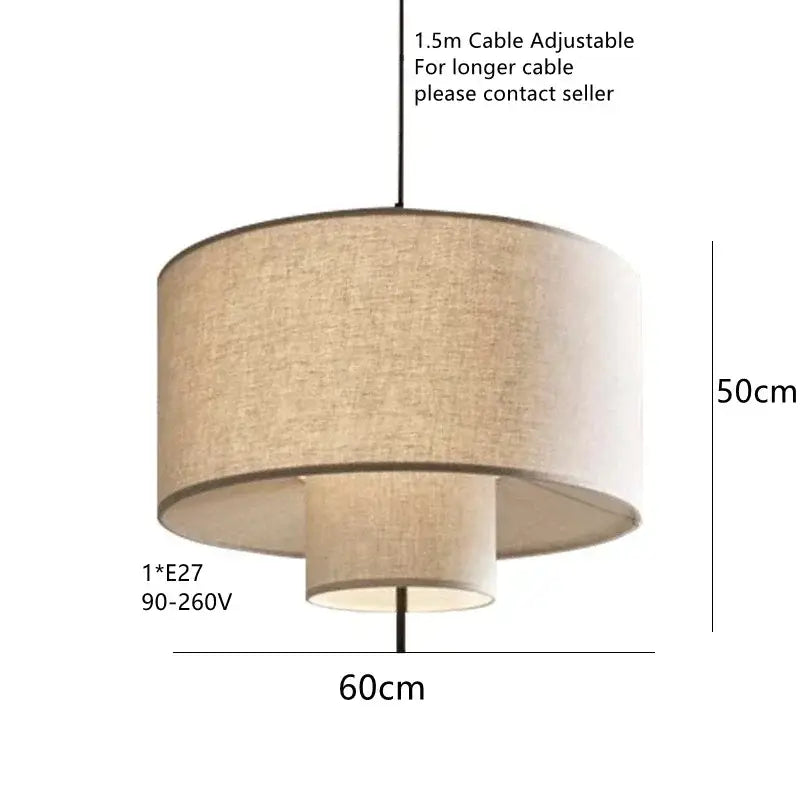 Beige Linen Tiered Lights
